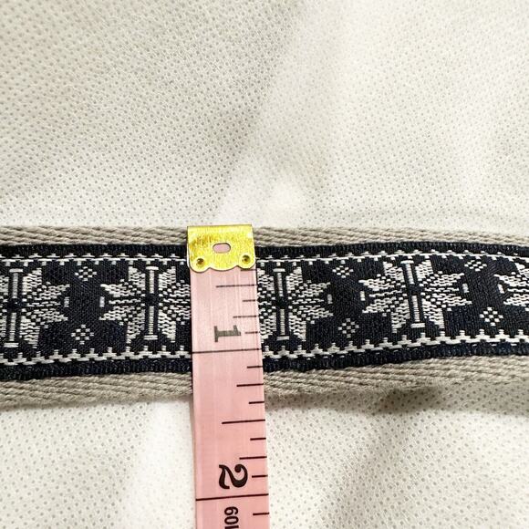 Club Room Black Faux Leather Holiday Snowflake Cheer Belt - Picture 4 of 7